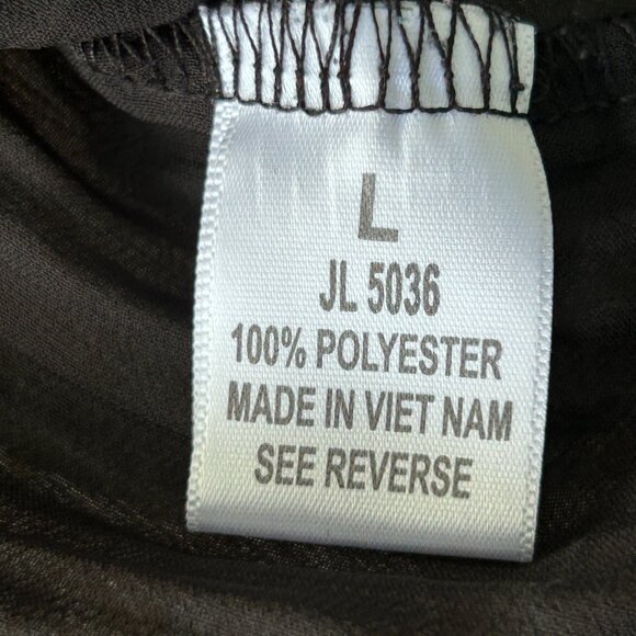 Black Sheer Cropped Blouse/Top/Shirt Ruched Neck Size Large - Picture 5 of 7